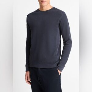 Vince Men’s Minimalist Pima Cotton-Blend Thermal Long-Sleeve Pullover Sz Large